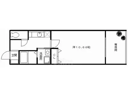 メディナ中書島(1K/1階)の間取り写真