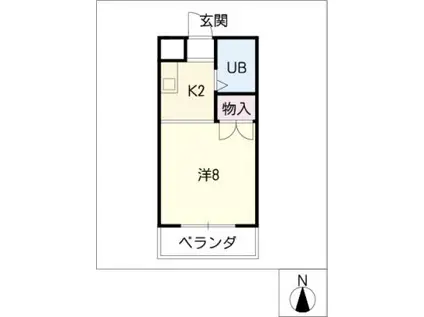 カスティーヌ千代田(1K/5階)の間取り写真