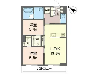 アスターミキ(2LDK/3階)の間取り写真