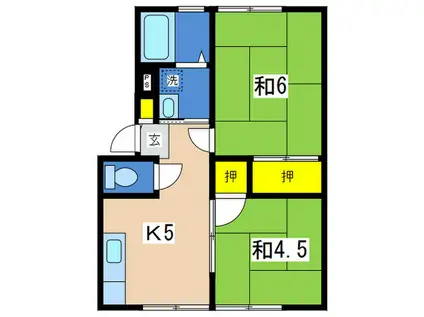 ロイヤルハイツ(2K/1階)の間取り写真