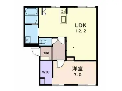 GRANDIEL I A(1LDK/1階)の間取り写真