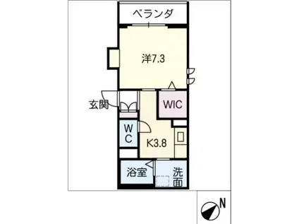 NEXPIA II(1K/4階)の間取り写真