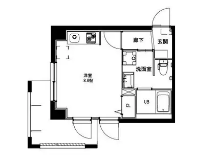 VER FLAT(1K/1階)の間取り写真