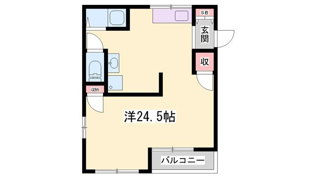 MISTRAL手柄山平和公園前II(ワンルーム/3階)の間取り写真