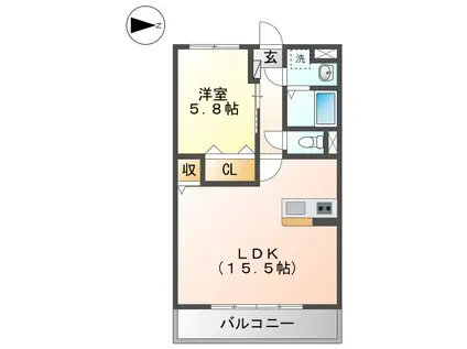 ユーミープランドール(1LDK/3階)の間取り写真