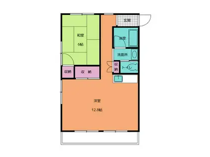 仲道マンション(1LDK/2階)の間取り写真