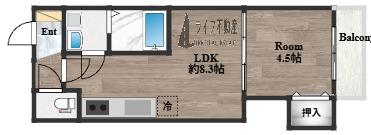 D PORTA CLAIR(1LDK/1階)の間取り写真