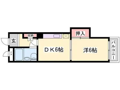 土山中村コーポI(1DK/1階)の間取り写真