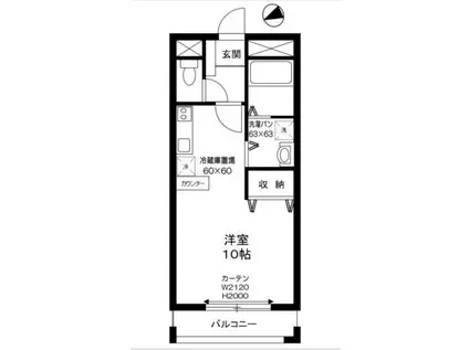 JEWEL COURT A棟(ワンルーム/3階)の間取り写真