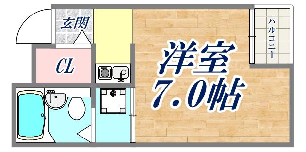 グランシャリオ六甲(1K/4階)の間取り写真