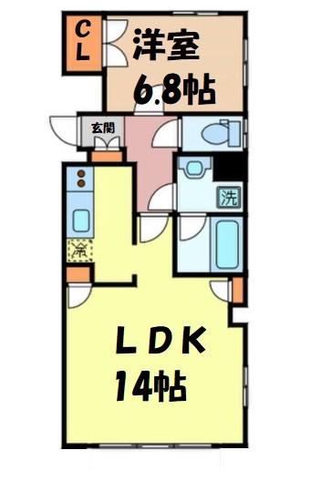K-HOF(1LDK/1階)の間取り写真