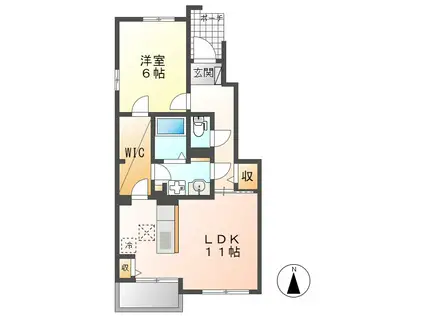 アロッジオ M Ⅱ(1LDK/1階)の間取り写真