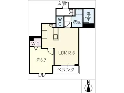エクラジェント(1LDK/3階)の間取り写真