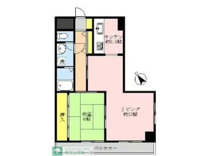 アーバンヒルズ羽村(1LDK/3階)の間取り写真