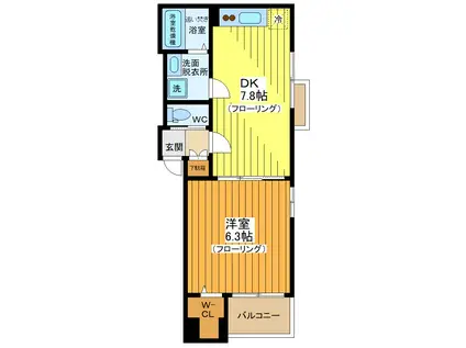 Y HOUSE(1DK/2階)の間取り写真