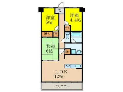コスモシティ森林公園2号棟(3LDK/8階)の間取り写真