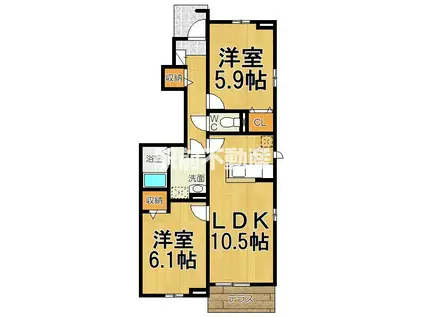 グラン・アベニューIII(2LDK/1階)の間取り写真