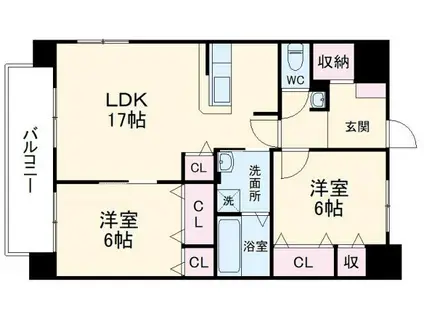 クランベリー(2LDK/2階)の間取り写真