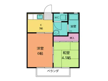 パナハイツもり(2DK/1階)の間取り写真