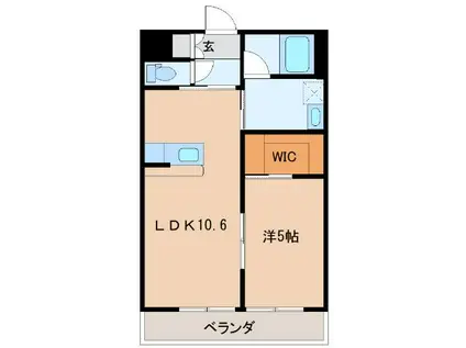 オーリスIマンション(1LDK/2階)の間取り写真