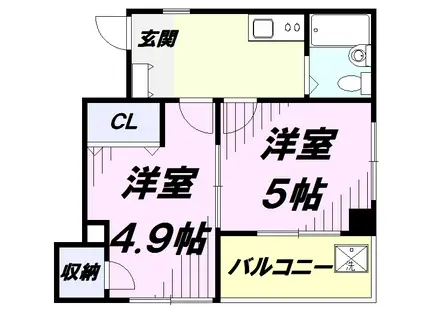 KENT HOUSE(2K/3階)の間取り写真