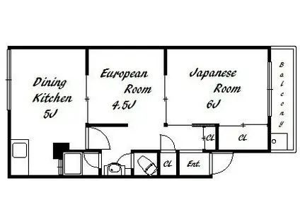 MIRAVAL元町(2DK/5階)の間取り写真