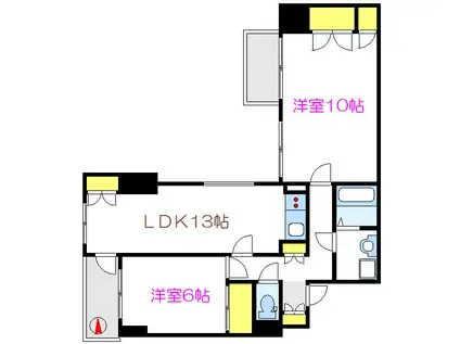 プレサM(2LDK/6階)の間取り写真