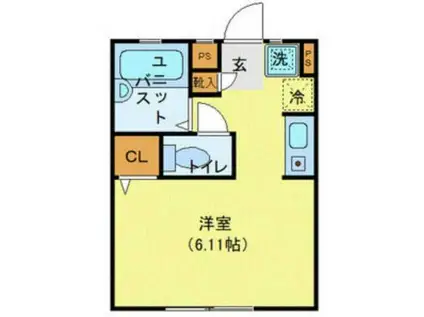 ロータスター(ワンルーム/2階)の間取り写真