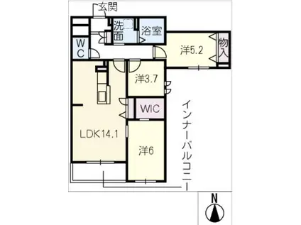 RADIANT(3LDK/3階)の間取り写真