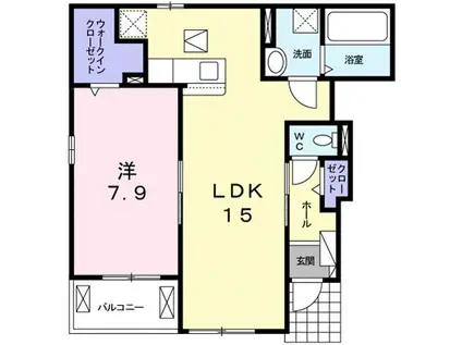 メゾン アルモニー(1LDK/1階)の間取り写真