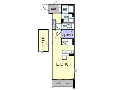 シャルマン 郷東(ワンルーム/2階)の間取り写真
