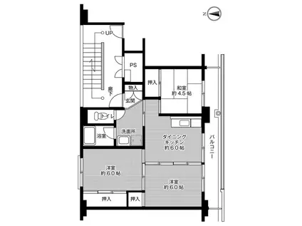 ビレッジハウス青山II1号棟(3DK/3階)の間取り写真