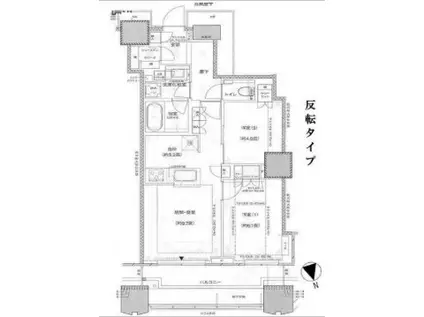 TOMIHISA CROSS COMFORT TOWER TOMIHI(2LDK/31階)の間取り写真