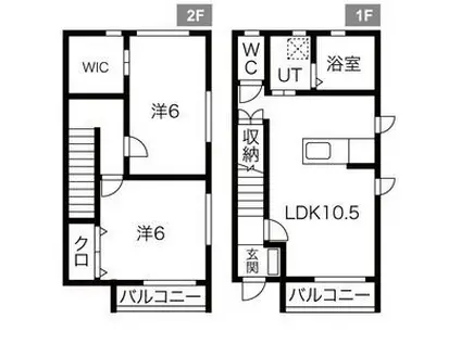 サンライズI(2LDK/2階)の間取り写真
