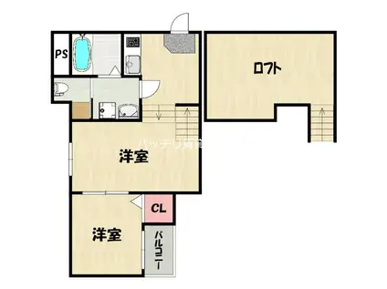 麦野5丁目コーポ(2K/1階)の間取り写真