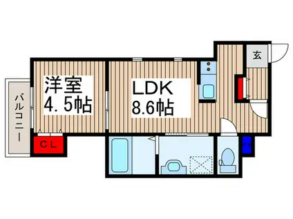 ベルブラン(1LDK/3階)の間取り写真