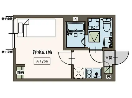 AGRANDE小田急相模原(1K/1階)の間取り写真