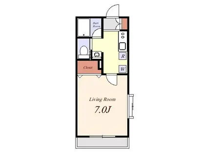 AERK(1K/2階)の間取り写真