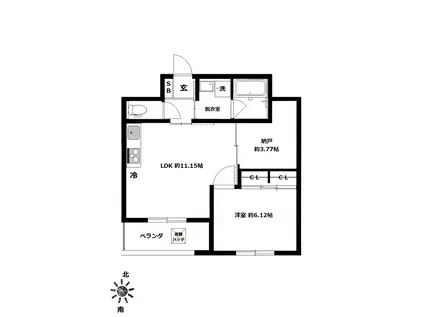 晴れテラス目黒(1LDK/3階)の間取り写真