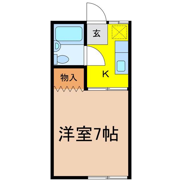 コーポCA N棟(1K/2階)の間取り写真