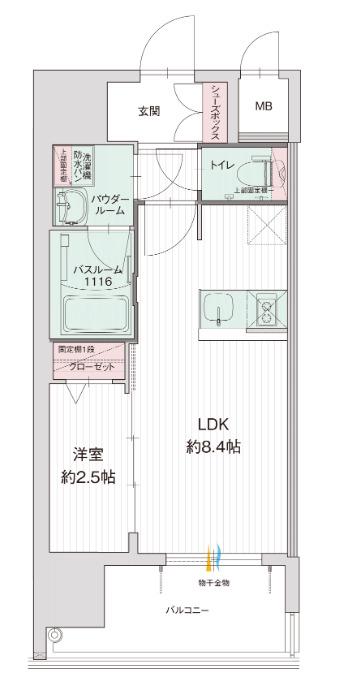 グランフォーレ久留米駅プレミア(1LDK/7階)の間取り写真
