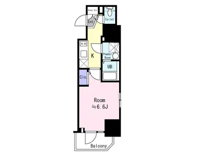 エスリード弁天町ノースプレミア(1K/8階)の間取り写真