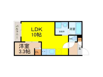 JACK KIRIHATAII(1LDK/1階)の間取り写真