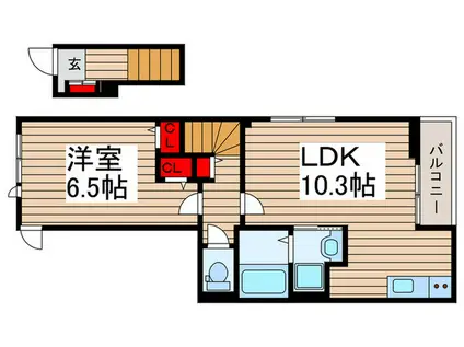 レルージュ(1LDK/2階)の間取り写真