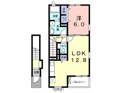 ノイ アロッジオ(1LDK/2階)の間取り写真