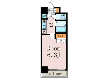 ラサンテ広尾(1K/8階)の間取り写真