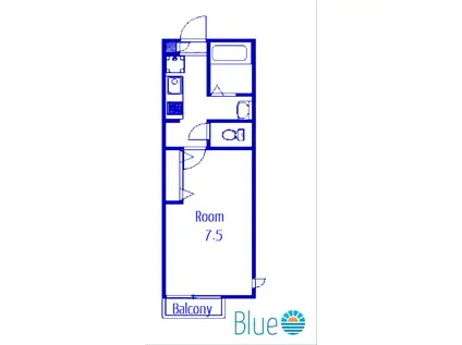 ブリスドメ一ル(1K/2階)の間取り写真