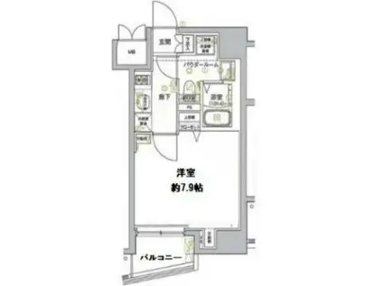 アルテシモプリマ(1K/7階)の間取り写真