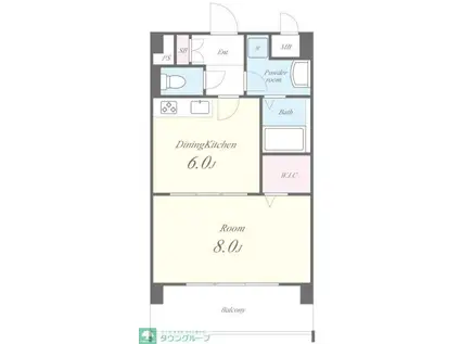 サン セジュール(1DK/5階)の間取り写真