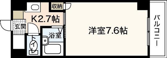 ルート大宮(1K/3階)の間取り写真